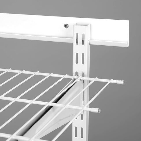 Blulu 2 Pcs 47.5 Inch Shelf Rails Bracket Dual-track Upright Wall Shelving System with 1 Pcs 40 Inch Rail Hardware White Heavy-duty Steel Wall Standard Shelf System for Home Laundry Pantry Closet in Saudi Arabia