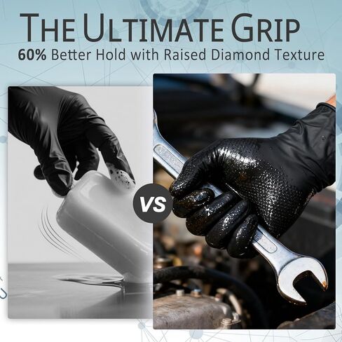 PROMEDIX P Heavy Duty Nitrile Gloves with Diamond Texture 8 Mil Latex Free Powder Free Industrial Disposable Glove in Saudi Arabia