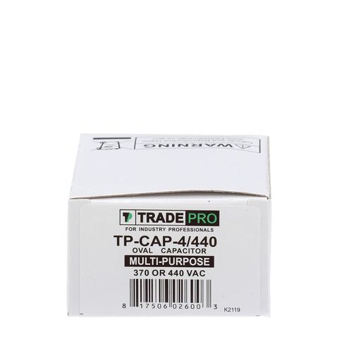 (TP-CAP-4/440) 4 MFD (Microfarads) 440 Volt Oval Single Run Capacitor | 60,000 Hour Operating Life, Aluminum Composition, -40°F to 158°F (-40°C to 70°C) Temperature Range in Saudi Arabia