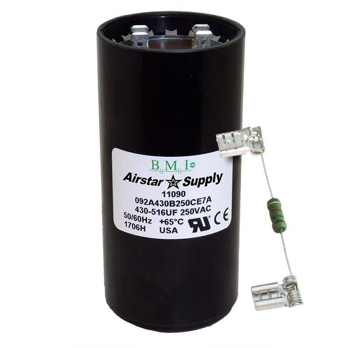 430-516 uF x 220 250 VAC - BMI/USA Start Capacitor # 092A430B250CE7A with Bleed Resistor in Saudi Arabia