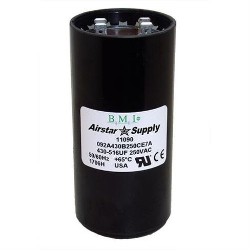 430-516 uF x 220 250 VAC - BMI/USA Start Capacitor # 092A430B250CE7A with Bleed Resistor in Saudi Arabia