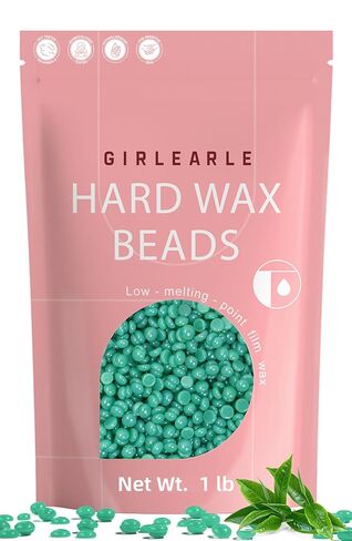 GIRLEARLE 1lb Wax Beads for Hair Removal - Unscented Hard Wax Beads Refill for Professional Full Body Waxing - Ideal for Facial, Brazilian Bikini, Legs, and Underarms at Home for Women and Men (White) in Saudi Arabia