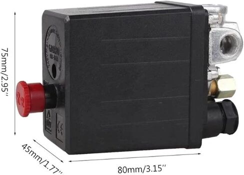 220V Heavy Duty Air Compressor Pressure Switch Control Valve Automatic Trip 90-120PSI 1/4 Port 1Pcs in Saudi Arabia