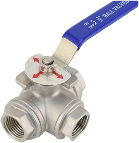 1/2 Inch Three Way 304 Stainless Steel Ball Valve T-type L-type DN15 Ball Valve 1Pcs(T Type) in Saudi Arabia