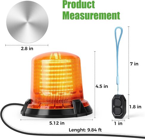 10L0L Golf Cart Flashing Safety Warning Light - Waterproof & Dustproof 12-80V Wide Voltage with 3M Cable for School Bus, Police Car, Yacht, Golf Cart in Kuwait