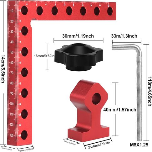 Corner Clamp for Woodworking, 90 Degree Clamp with Box, Right Angle Clamp Woodworking Tools, 4 Pack 5.5" x 5.5"Aluminum Alloy Positioning Clamping Squares for Picture Frames Cabinets in Saudi Arabia