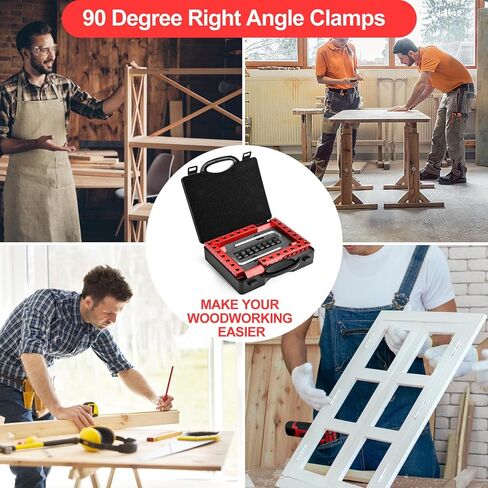 Corner Clamp for Woodworking, 90 Degree Clamp with Box, Right Angle Clamp Woodworking Tools, 4 Pack 5.5" x 5.5"Aluminum Alloy Positioning Clamping Squares for Picture Frames Cabinets in Saudi Arabia