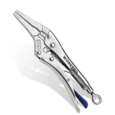 WORKPRO 6.5" Long Nose Locking Pliers, CR-MO Steel Construction with Perforated Screw, Multipurpose Clamping Tool for Automotive, Welding, and Home DIY in Saudi Arabia