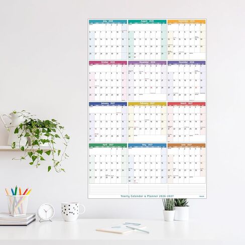 2026 Yearly Wall Calendar - Large Yearly Calendar 2026, Jan 2026 - Dec 2026, 25.2'' x 38.2'' (Open), 2026 Calendar 12 Months, Yearly Wall Calendar 2026 with To-do Lists, Notes, Stickers, All At One Page in Saudi Arabia