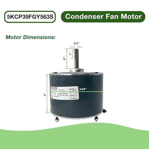 5KCP39FGY563S Condenser Fan Motor 1/4HP, 208-230V, 1.4A, 1100RPM Compatible with GE, Genteq 3S047, Carrier, Bryant, Payne Air Conditioner 5KCP39FGU997AS HC39GE226 HB39GQ230A Y7S623C835L in Saudi Arabia