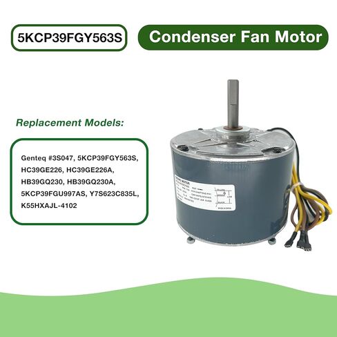 5KCP39FGY563S Condenser Fan Motor 1/4HP, 208-230V, 1.4A, 1100RPM Compatible with GE, Genteq 3S047, Carrier, Bryant, Payne Air Conditioner 5KCP39FGU997AS HC39GE226 HB39GQ230A Y7S623C835L in Saudi Arabia