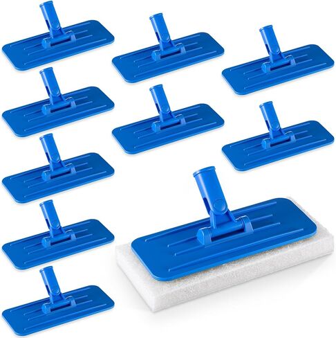 Maxdot 5 Pcs Utility Pad Holder 9" x 3.75" Threaded Swivel Universal Cleaning Scrub Pad Holder for 4.5" x 10" Multipurpose Cleaning Brush Mat Compatible with Threaded Handles (Blue) in Saudi Arabia