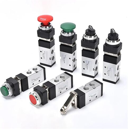 Pneumatic Mechanical Valve 2 Position 5 Way Manual Valve Push Button Momentary 1Pcs(MV522TB) in Saudi Arabia