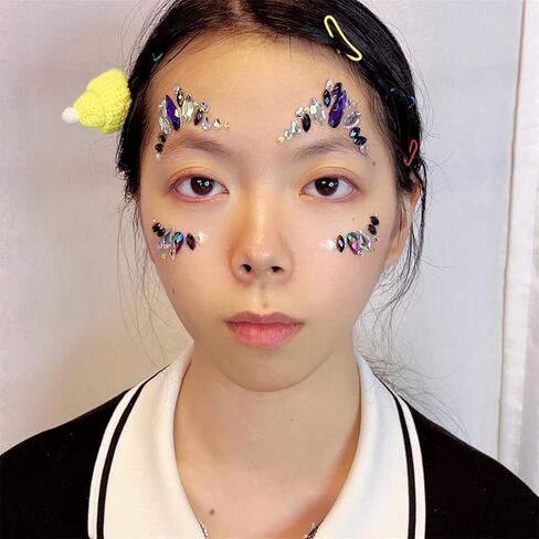 glow in the dark body gems halloween rave face jewels festival face gems sticker temporary tattoo body jewels sticker for halloween make up party in Saudi Arabia