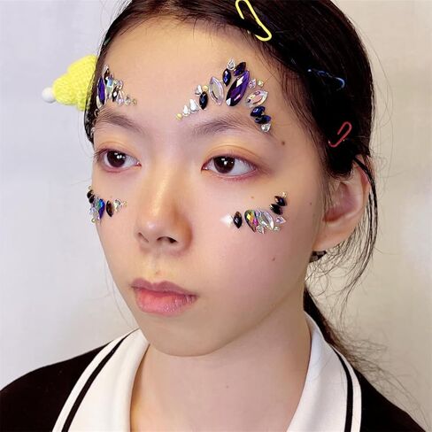 glow in the dark body gems halloween rave face jewels festival face gems sticker temporary tattoo body jewels sticker for halloween make up party in Saudi Arabia