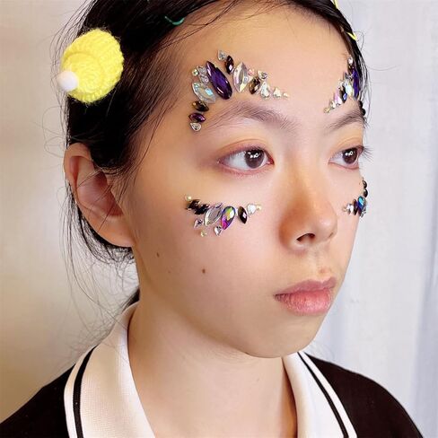 glow in the dark body gems halloween rave face jewels festival face gems sticker temporary tattoo body jewels sticker for halloween make up party in Saudi Arabia