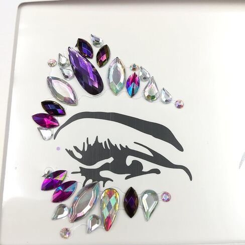 glow in the dark body gems halloween rave face jewels festival face gems sticker temporary tattoo body jewels sticker for halloween make up party in Saudi Arabia
