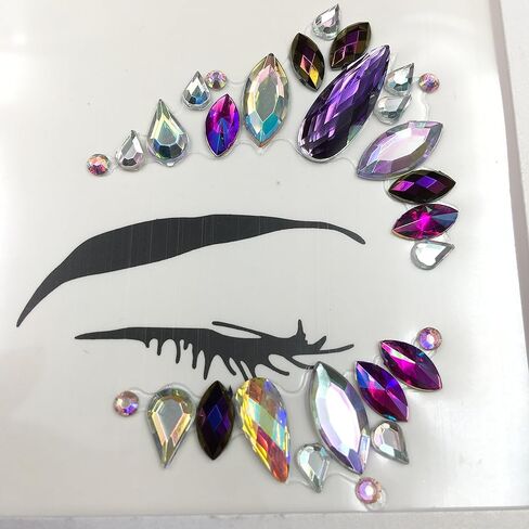 glow in the dark body gems halloween rave face jewels festival face gems sticker temporary tattoo body jewels sticker for halloween make up party in Saudi Arabia