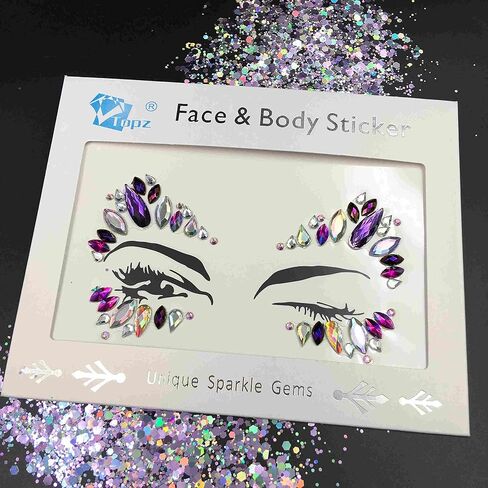 glow in the dark body gems halloween rave face jewels festival face gems sticker temporary tattoo body jewels sticker for halloween make up party in Saudi Arabia
