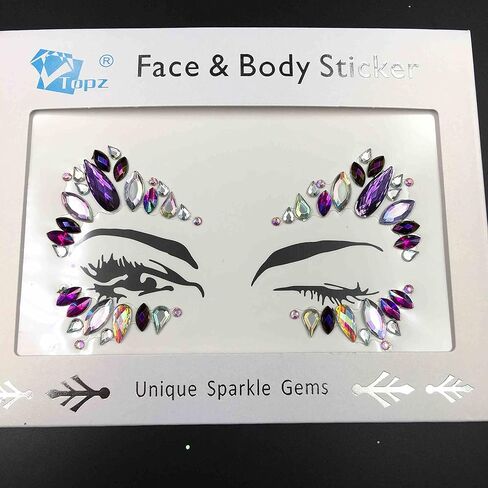 glow in the dark body gems halloween rave face jewels festival face gems sticker temporary tattoo body jewels sticker for halloween make up party in Saudi Arabia