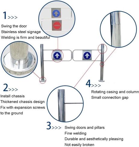 Automatic Swing Gate for Supermarket Entrance, Safety Door for Warehouse & Store, Import Export Combination, 200x100 cm, Self-Closing with Brake System in Saudi Arabia