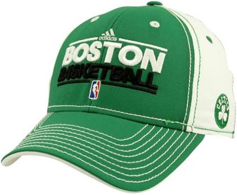 adidas NBA Boston Celtics Green-White Official Practice Graphic Flex Fit Hat (Large/X-Large) in Saudi Arabia