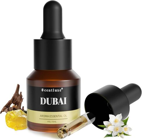 Aroma Diffuser Oil - Dubai - Inspired by Hotel Scent for Home Premium Fragrance Oil for Ultrasonic and Waterless Diffusers and Crafting - 15 mL, Glass Bottle with Dropper in Saudi Arabia
