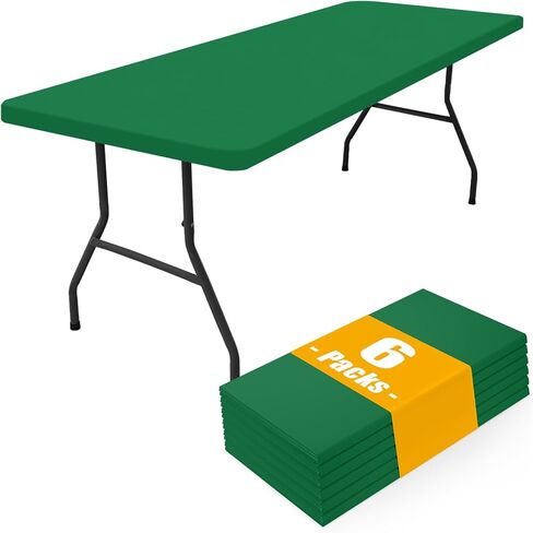 Smiry 6 Pack Rectangle Picnic Table Cloth, Waterproof Elastic Fitted Tablecloths, Washable Polyester Rectangular Patio Table Cover for Camping, Indoor and Outdoor (Black, 30"x72") in Saudi Arabia