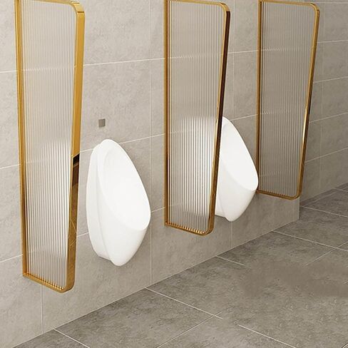 Wall Mounted Urinal Screen Partition Stainless Steel & Glass Privacy Divider for Men's Toilets Durable Urinal Protection Panel Ideal for Restroom Privacy Solutions in Saudi Arabia