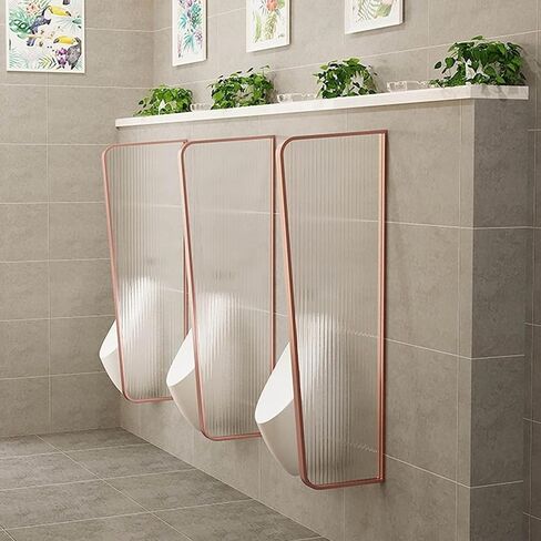 Wall Mounted Urinal Screen Partition Stainless Steel & Glass Privacy Divider for Men's Toilets Durable Urinal Protection Panel Ideal for Restroom Privacy Solutions in Saudi Arabia