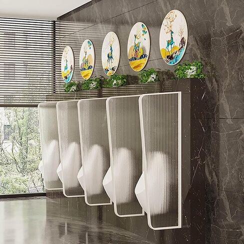 Wall Mounted Urinal Screen Partition Stainless Steel & Glass Privacy Divider for Men's Toilets Durable Urinal Protection Panel Ideal for Restroom Privacy Solutions in Saudi Arabia