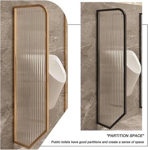 Urinal Partition, Restroom Partitions, Bathroom Partition, Bathroom Tempered Glass Screen Shower Enclosure Panels, with Stainless Steel Frame, Shopping Malls/Public Places, 120x40cm in Saudi Arabia