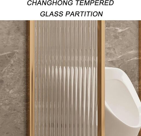 Urinal Partition, Restroom Partitions, Bathroom Partition, Bathroom Tempered Glass Screen Shower Enclosure Panels, with Stainless Steel Frame, Shopping Malls/Public Places, 120x40cm in Saudi Arabia
