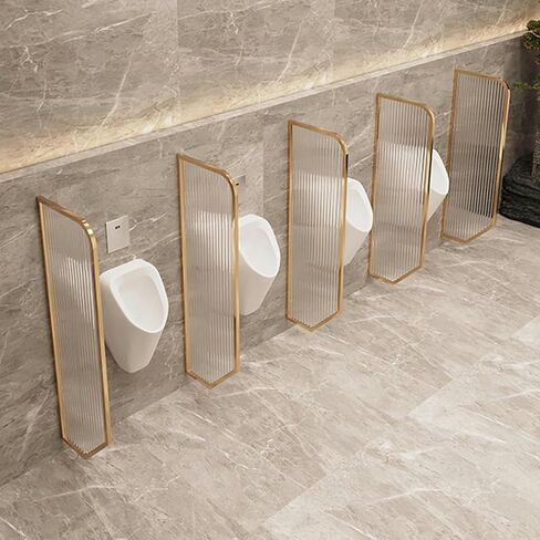 Urinal Partition, Restroom Partitions, Bathroom Partition, Bathroom Tempered Glass Screen Shower Enclosure Panels, with Stainless Steel Frame, Shopping Malls/Public Places, 120x40cm in Saudi Arabia