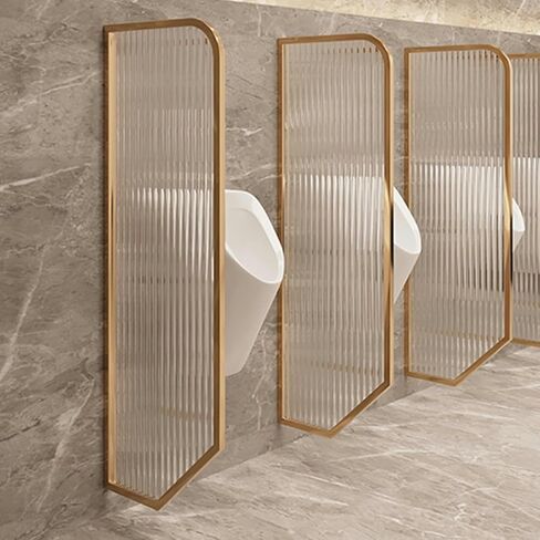 Urinal Partition, Restroom Partitions, Bathroom Partition, Bathroom Tempered Glass Screen Shower Enclosure Panels, with Stainless Steel Frame, Shopping Malls/Public Places, 120x40cm in Saudi Arabia