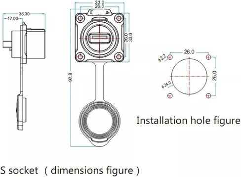 U 3.0 Male and Female Socket Connector with 20 Inch Cable Outdoor Waterproof IP67 in Saudi Arabia
