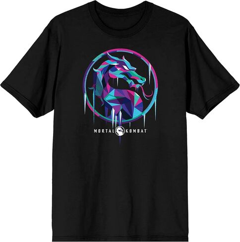 Mens Mortal Kombat Logo Sub Zero Black Short Sleeve Shirt in Saudi Arabia
