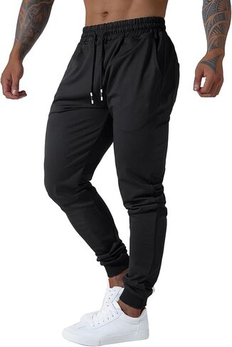 Punwet Men's Slim Joggers Workout Pants for Gym Running and Bodybuilding Athletic Bottom Sweatpants with Deep Pockets in Saudi Arabia