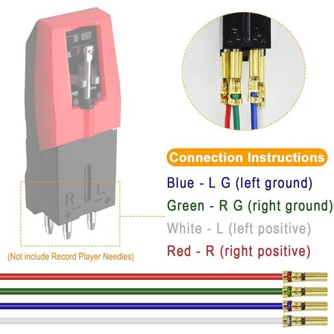 Cartridge Phono Cable,Pure Copper Head, 28AWG Leads Header Wires 39cm/15.35in Turntable Record Player Audio Wire,for Turntable Phono Headshell Accessories in Saudi Arabia