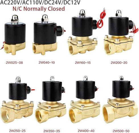 Electric Solenoid Valve 1/4 3/8 1/2 3/4 1 Inch DN8/10/15/20/25/50 Normally Closed Pneumatic 110V 1Pcs(DN15) in Saudi Arabia