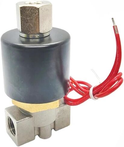 1/4 بوصة مفتوحة عادة الفولاذ المقاوم للصدأ 2 طريقة الملف اللولبي صمام AC220V DC12V 1 قطعة (12VDC) in Saudi Arabia