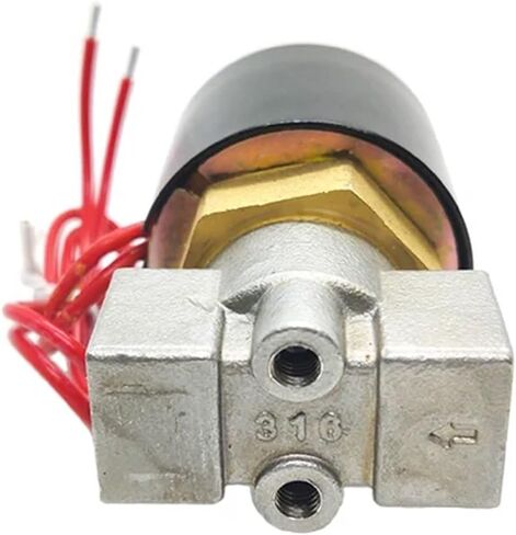 1/4 بوصة مفتوحة عادة الفولاذ المقاوم للصدأ 2 طريقة الملف اللولبي صمام AC220V DC12V 1 قطعة (12VDC) in Saudi Arabia