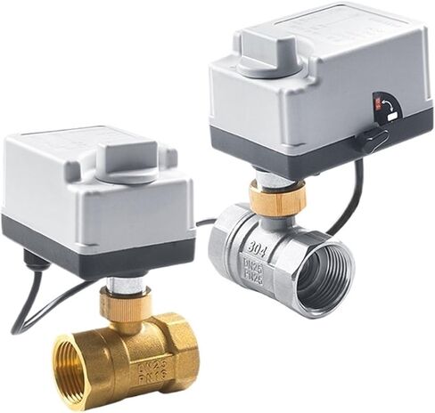 Motorized Ball Valve With Manual Switch Brass 3-Wire 2-control DC12V/DC24VDC/AC220V 2-Way Electric Valves 1Pcs(DN32,BRASS_DC24V_CR02) in Saudi Arabia