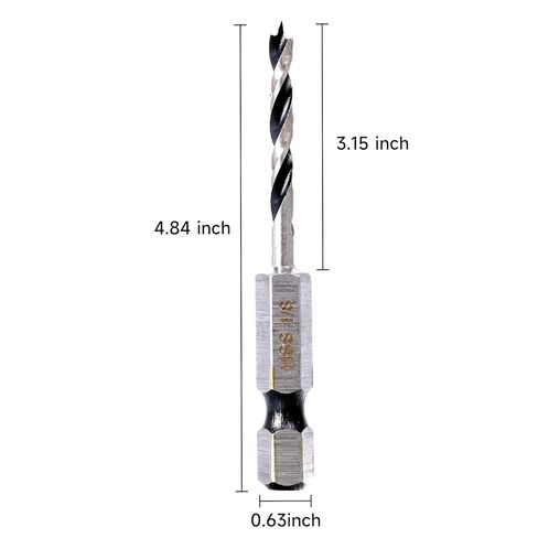Brad Point Stubby Wood Drill Bit Set, 6-Piece Tri-tip Drill Bits, Size 3/32'' to 3/8'', for Carpentry, Woodworking, and All Types of Wood in Saudi Arabia