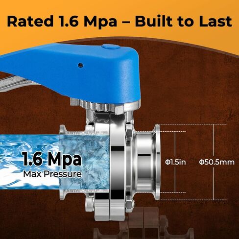 1.5 Inch Butterfly Valve Sanitary Stainless Steel 304 with Pull Handle Tri Clamp Butterfly Valve in Saudi Arabia
