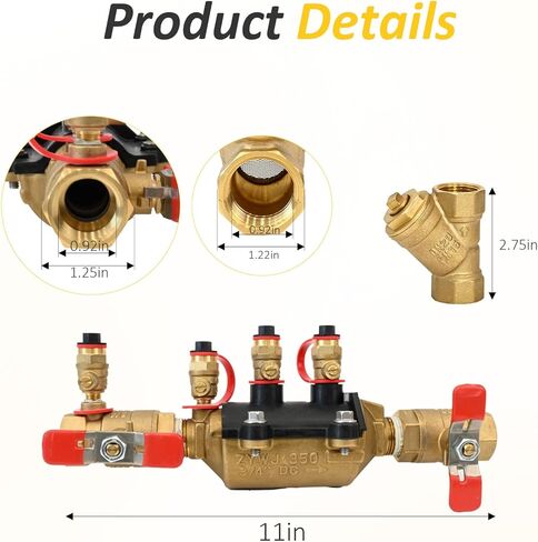 34-350 3/4 "350 مانع التدفق الخلفي ذو الفحص المزدوج ومصفاة واي من البرونز المصبوب مقاس 3/4 بوصة SXL in Kuwait