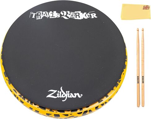 لوحة تدريب ترافيس باركر المميزة مقاس 12 بوصة من Zildjian - حزمة برتقالية مع أعواد الطبل وقطعة قماش تلميع أوستن بازار in Kuwait