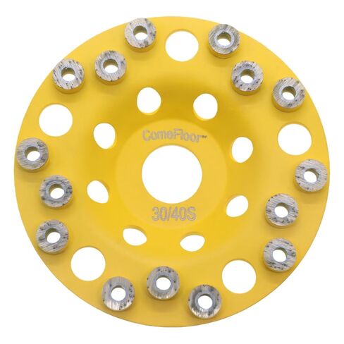 Diamond Grinding Cup Wheel for Hard Concrete Floor, Epoxy Coating Removal, 15 Aggressive Honeycomb Dots Segments, 4.5 Inch 7/8" Arbor, 30/40 Grit in Saudi Arabia