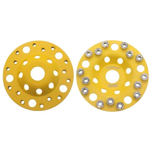 Diamond Grinding Cup Wheel for Hard Concrete Floor, Epoxy Coating Removal, 15 Aggressive Honeycomb Dots Segments, 4.5 Inch 7/8" Arbor, 30/40 Grit in Saudi Arabia