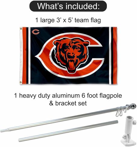 Bears Dual Logo Flag Pole and Bracket Kit in Saudi Arabia